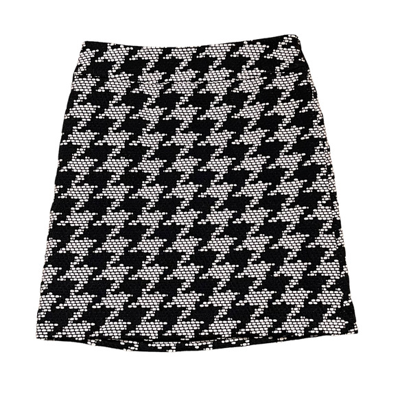 Talbots‎ Petites Womens Skirt Size 6 Black White Pattern Wool Blend Lined - Picture 1 of 6